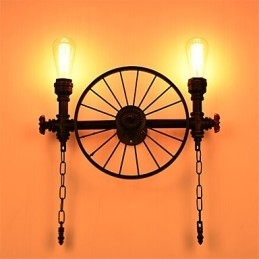 Vintage Industrielle Rørvegglamper Kreative Lys Restaurant Kafé Bar Dekorasjonsbelysning Med 2 Lys Malt Finish