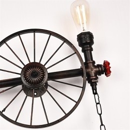 Vintage Industrielle Rørvegglamper Kreative Lys Restaurant Kafé Bar Dekorasjonsbelysning Med 2 Lys Malt Finish