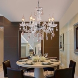 Upligh Krom Taklampe Stearinlys Akryl Armatur Lysekrone Anheng