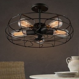 Amerikansk Landlig Industridesignerlampe Personlig Lampe Europeisk Retro Viftetaklampe