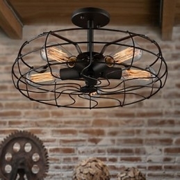Amerikansk Landlig Industridesignerlampe Personlig Lampe Europeisk Retro Viftetaklampe