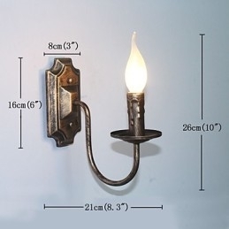 Antikk Vegglampe Stearinlysformet Enkel Korridor Balkonglampe Vegglampe