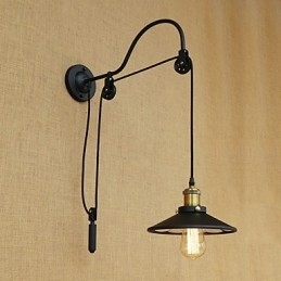 Landlig Retro-Maleri Med Justerbar Løftefunksjon For Omgivelseslys Vegglampe Med Vegg
