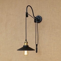 Landlig Retro-Maleri Med Justerbar Løftefunksjon For Omgivelseslys Vegglampe Med Vegg