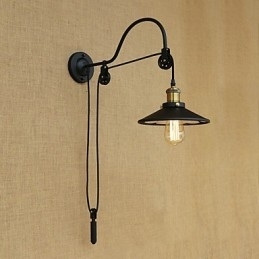 Landlig Retro-Maleri Med Justerbar Løftefunksjon For Omgivelseslys Vegglampe Med Vegg