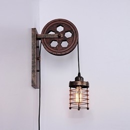 Industriell Retro Jernvegglampe Kreativ Personlighet Løftetrinsevegglampe
