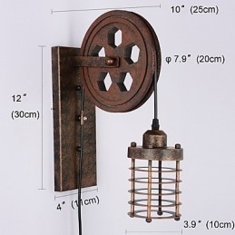 Industriell Retro Jernvegglampe Kreativ Personlighet Løftetrinsevegglampe