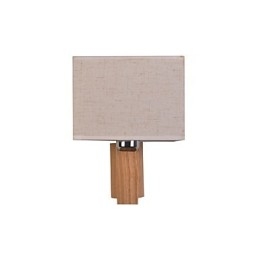 Enkel Vegglampe Nattbordslampe Med Stoffskjerm Og Heltre Til Soverom, Kommode, Stue, Babyrom