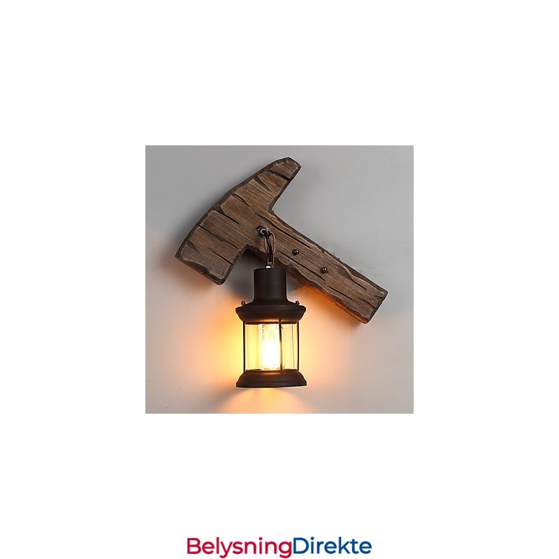 Enkelthodet Industriell Vintage Retro Tre Metall Maling Farge Vegglampe For Hjem Hotell Korridor Dekor Vegglampe