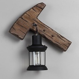 Enkelthodet Industriell Vintage Retro Tre Metall Maling Farge Vegglampe For Hjem Hotell Korridor Dekor Vegglampe