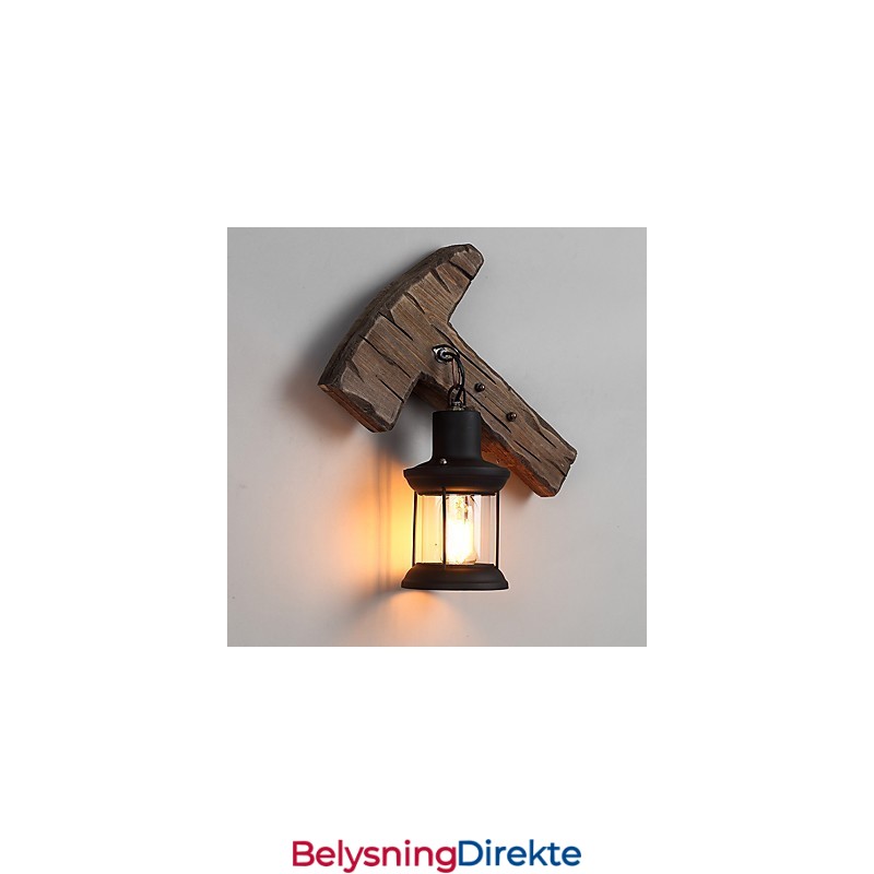 Enkelthodet Industriell Vintage Retro Tre Metall Maling Farge Vegglampe For Hjem Hotell Korridor Dekor Vegglampe