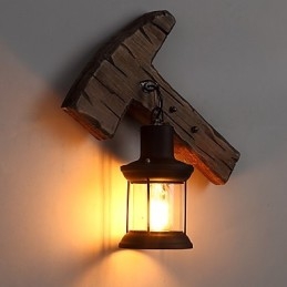 Enkelthodet Industriell Vintage Retro Tre Metall Maling Farge Vegglampe For Hjem Hotell Korridor Dekor Vegglampe