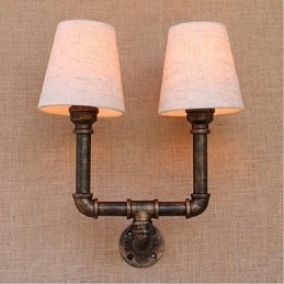Rustikk Lodge Messingdetalj For Omgivelseslys Vegglampe Vegglampe