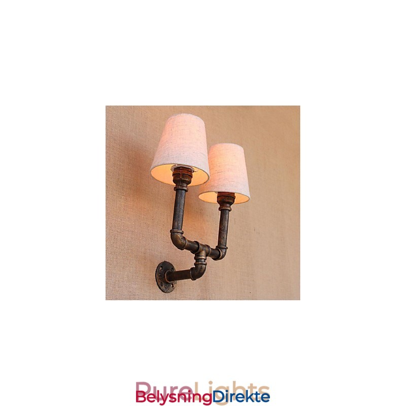 Rustikk Lodge Messingdetalj For Omgivelseslys Vegglampe Vegglampe