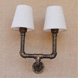 Rustikk Lodge Messingdetalj For Omgivelseslys Vegglampe Vegglampe