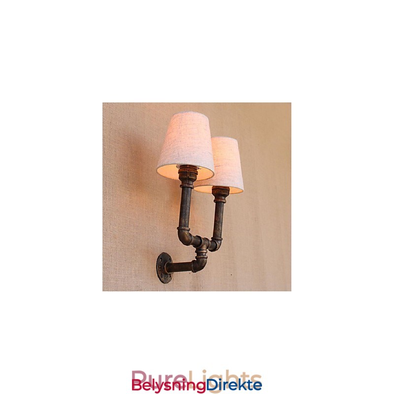 Rustikk Lodge Messingdetalj For Omgivelseslys Vegglampe Vegglampe