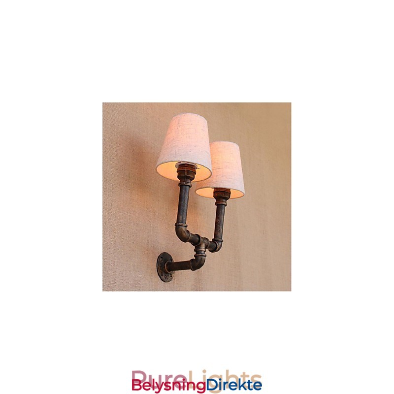 Rustikk Lodge Messingdetalj For Omgivelseslys Vegglampe Vegglampe