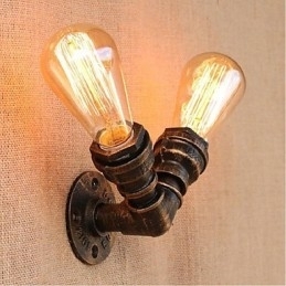 Nostalgi Enkel Vannrør Dekorativ Liten Vegglampe Vegglampe