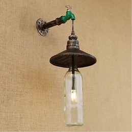 Edison Retro Dekorativ Vannrør Vinflaske Vegglampe Vegglampe