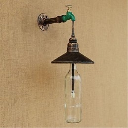 Edison Retro Dekorativ Vannrør Vinflaske Vegglampe Vegglampe