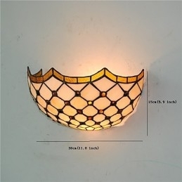 Retro Landlig Vegglampe Glassskjerm Stue Soverom Restaurant Kafé Bar Vegglampe
