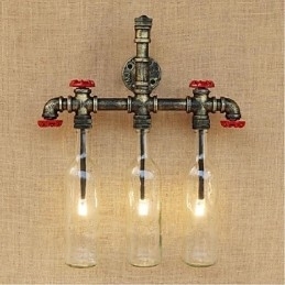 Retro Industriell Vindbryter Med Vannflaske Vegglampe