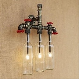 Retro Industriell Vindbryter Med Vannflaske Vegglampe