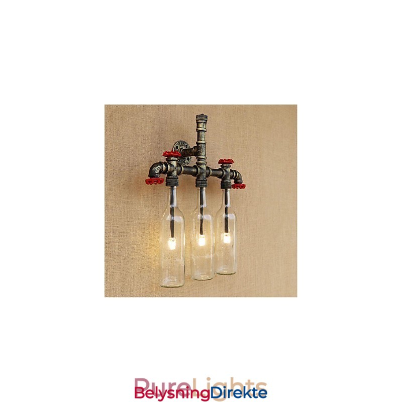 Retro Industriell Vindbryter Med Vannflaske Vegglampe