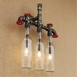 Retro Industriell Vindbryter Med Vannflaske Vegglampe