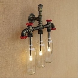 Retro Industriell Vindbryter Med Vannflaske Vegglampe