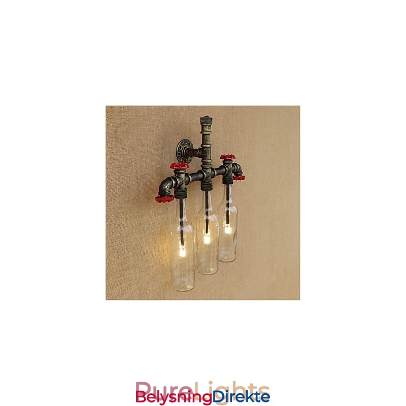 Retro Industriell Vindbryter Med Vannflaske Vegglampe
