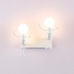 Robotformet Vintage Metall Industriell Loft Rustikk Vegglampe Bar Kafé Entré Vegglampe Svart Hvit Valgfritt