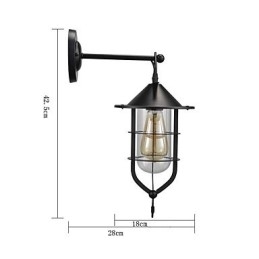 Europeisk Stil Vegglampe Balkonggang Utendørs Lampe Retro Industriell Vind Bar Gårdsplass Trapper Soverom Vegg