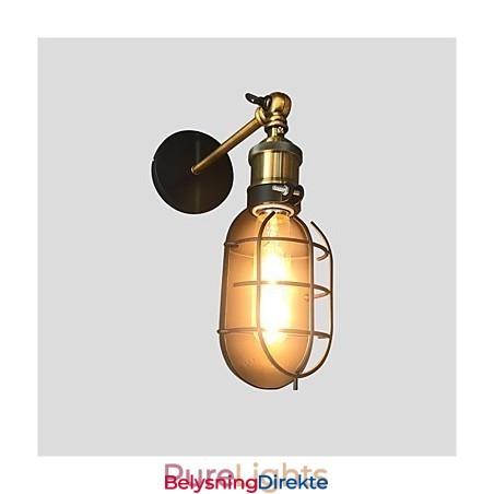 Vintage Svart Metall Loftsvegglampe Stue Spisestue Gang Kafé Barer Bar Vegglampe