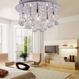 Moderne Samtids Krystall Krom Metall Innfelt Montering