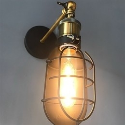 Vintage Svart Metall Loftsvegglampe Stue Spisestue Gang Kafé Barer Bar Vegglampe