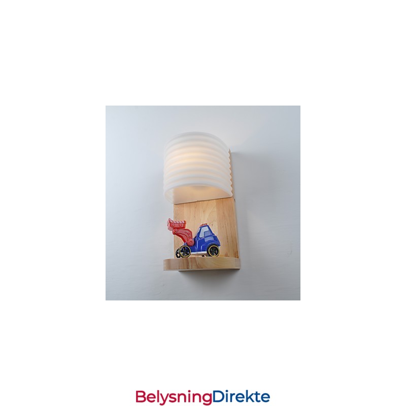 Enkel Vegglampe, Nattbordslampe Med Glassskjerm Og Heltre Til Soverom, Kommode, Stue, Babyrom, Studentrom, Salongbord, Bokhylle