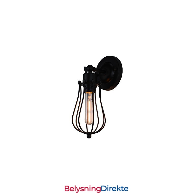 Malt Stålvegglampe Dum Svart Amerikansk Kaffedekorasjon Retro Vegglampe Lyssabellampe På Vegg