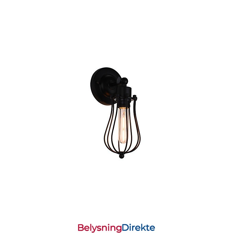 Malt Stålvegglampe Dum Svart Amerikansk Kaffedekorasjon Retro Vegglampe Lyssabellampe På Vegg