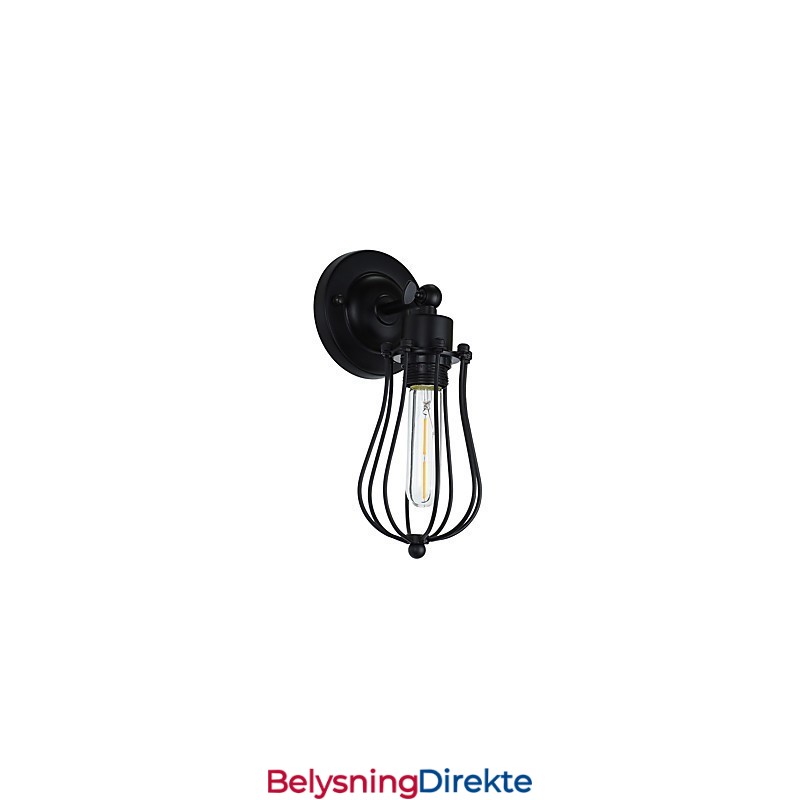 Malt Stålvegglampe Dum Svart Amerikansk Kaffedekorasjon Retro Vegglampe Lyssabellampe På Vegg
