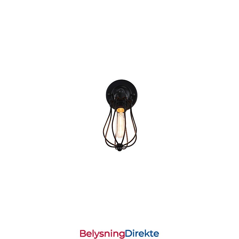 Malt Stålvegglampe Dum Svart Amerikansk Kaffedekorasjon Retro Vegglampe Lyssabellampe På Vegg