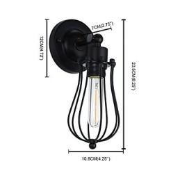 Malt Stålvegglampe Dum Svart Amerikansk Kaffedekorasjon Retro Vegglampe Lyssabellampe På Vegg