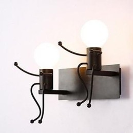 Amerikansk Landlig Jernvegglampe Kreativ Nattbordslampe Til Soverom Varm Midtgang Skurkvegglampe