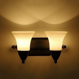Rustikk Hytte Sort Oksidfinish Funksjon For Øyebeskyttelse Omgivelseslys Vegglampe Vegglampe