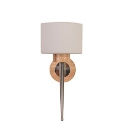 Enkel Vegglampe Nattbordslampe Med Glassskjerm Og Heltre Til Soverom, Kommode, Stue, Babyrom