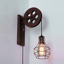 Industriell Retro Jernvegglampe Kreativ Personlighet Løftetrinsevegglampe