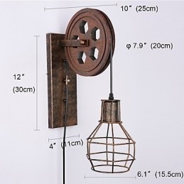 Industriell Retro Jernvegglampe Kreativ Personlighet Løftetrinsevegglampe