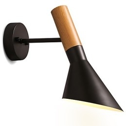 Nord-Europeisk Stil, Trestrukturert Metallvegglampe, Stue, Restaurant, Lysvinkel Justerbar