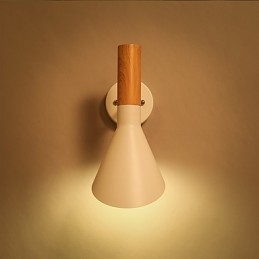Nord-Europeisk Stil, Trestrukturert Metallvegglampe, Stue, Restaurant, Lysvinkel Justerbar