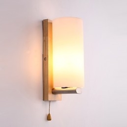 Nyhet Landlig Funksjon For Mini-Stil Øyebeskyttelse Omgivelseslys Vegglampe Vegglampe Tømmertre Nattbordslampe Til Soverom